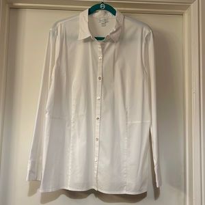 J. Jill Size Large White Shirt Collection Button-Down